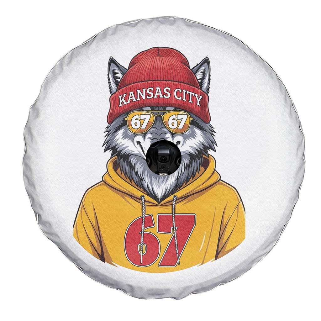 Six Seven Meme Wolf Football Fan Spare Tire Cover Gen Alpha Slang Gift TS12 Print Your Wear