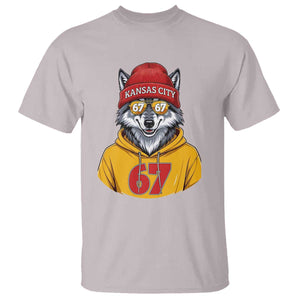 Six Seven Meme Wolf Football Fan T Shirt Gen Alpha Slang Gift TS12 Ice Gray Print Your Wear
