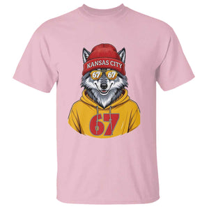 Six Seven Meme Wolf Football Fan T Shirt Gen Alpha Slang Gift TS12 Light Pink Print Your Wear