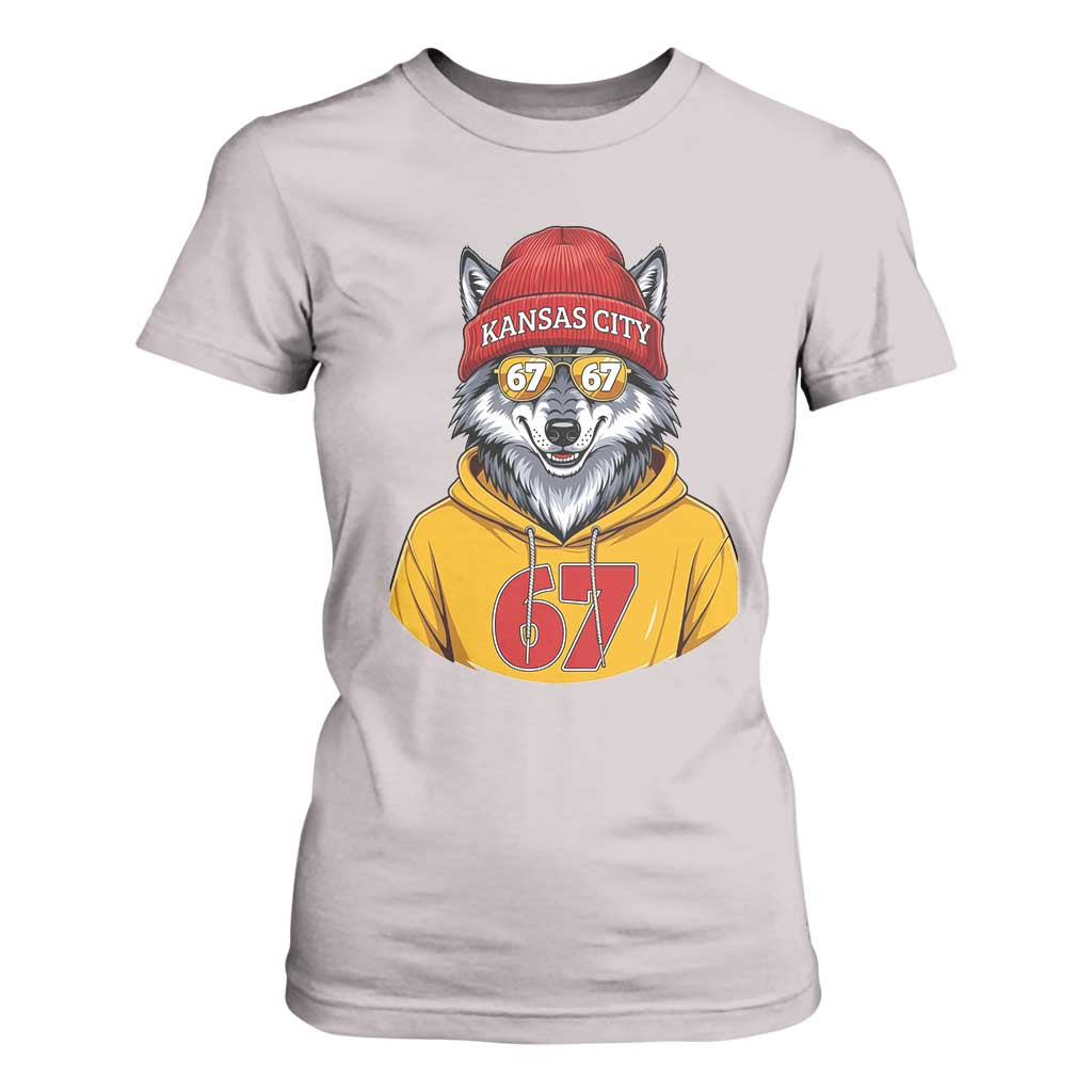 Six Seven Meme Wolf Football Fan T Shirt For Women Gen Alpha Slang Gift TS12 Ice Gray Print Your Wear