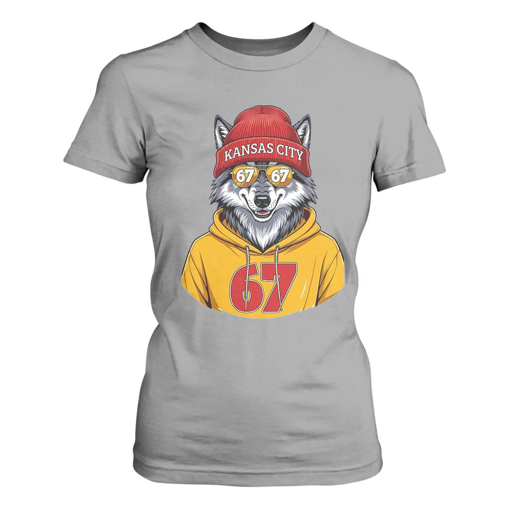 Six Seven Meme Wolf Football Fan T Shirt For Women Gen Alpha Slang Gift TS12 Sport Gray Print Your Wear