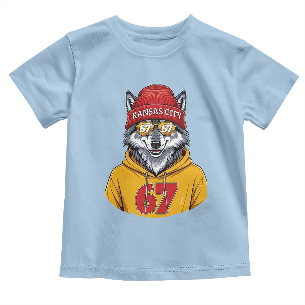 Six Seven Meme Wolf Football Fan Toddler T Shirt Gen Alpha Slang Gift TS12 Light Blue Print Your Wear