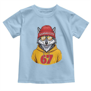 Six Seven Meme Wolf Football Fan Toddler T Shirt Gen Alpha Slang Gift TS12 Light Blue Print Your Wear
