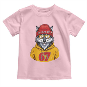 Six Seven Meme Wolf Football Fan Toddler T Shirt Gen Alpha Slang Gift TS12 Light Pink Print Your Wear