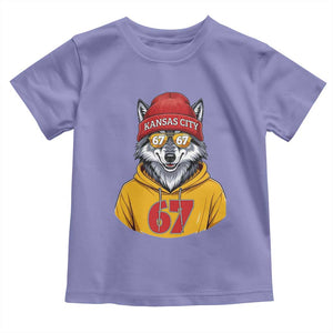 Six Seven Meme Wolf Football Fan Toddler T Shirt Gen Alpha Slang Gift TS12 Violet Print Your Wear