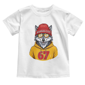 Six Seven Meme Wolf Football Fan Toddler T Shirt Gen Alpha Slang Gift TS12 White Print Your Wear