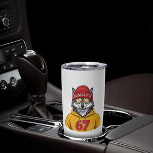 Six Seven Meme Wolf Football Fan Tumbler Cup Gen Alpha Slang Gift TS12 Print Your Wear