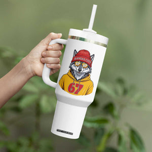 Six Seven Meme Wolf Football Fan Tumbler With Handle Gen Alpha Slang Gift TS12 Print Your Wear