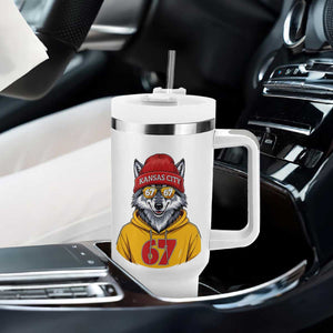 Six Seven Meme Wolf Football Fan Tumbler With Handle Gen Alpha Slang Gift TS12 Print Your Wear