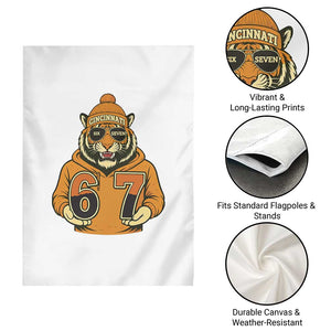 Six Seven Meme Tiger Football Fan Garden Flag Gen Alpha Slang Gift TS12 Print Your Wear