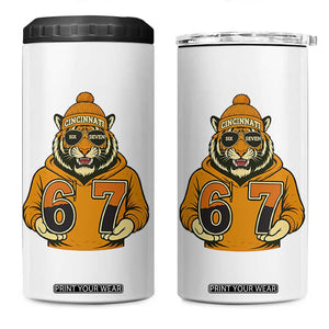 Six Seven Meme Tiger Football Fan 4 in 1 Can Cooler Tumbler Gen Alpha Slang Gift TS12 One Size: 16 oz White Print Your Wear