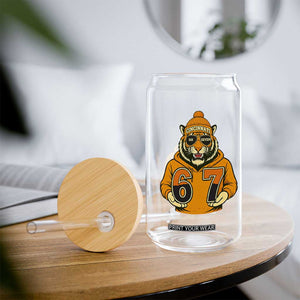 Six Seven Meme Tiger Football Fan Glass Can Gen Alpha Slang Gift TS12 Print Your Wear