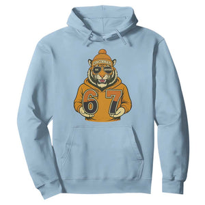 Six Seven Meme Tiger Football Fan Hoodie Gen Alpha Slang Gift TS12 Light Blue Print Your Wear