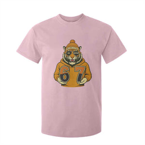 Six Seven Meme Tiger Football Fan T Shirt For Kid Gen Alpha Slang Gift TS12 Light Pink Print Your Wear