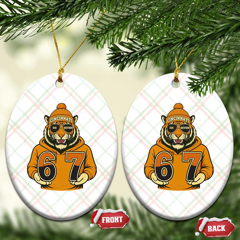 Six Seven Meme Tiger Football Fan Ceramic Ornament Gen Alpha Slang Gift TS12 Print Your Wear