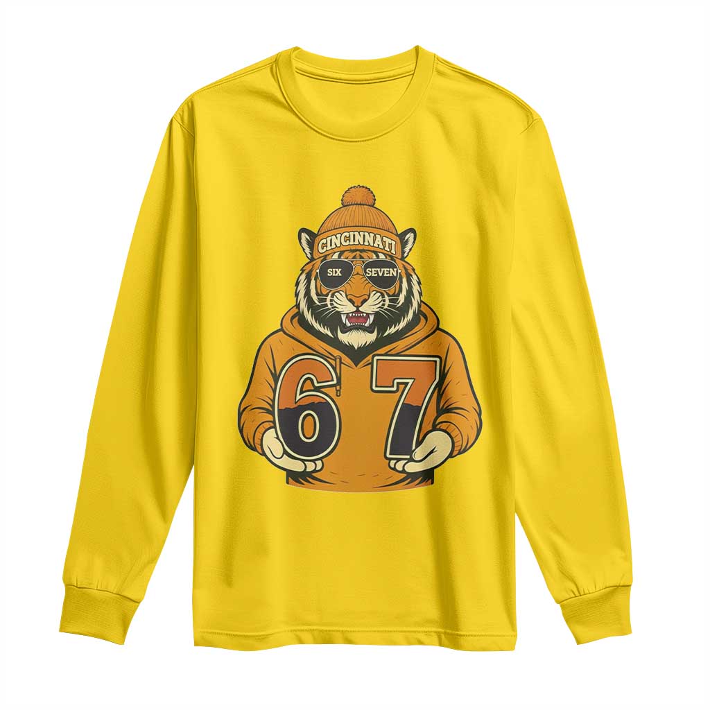 Six Seven Meme Tiger Football Fan Long Sleeve Shirt Gen Alpha Slang Gift TS12 Daisy Print Your Wear