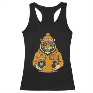 Six Seven Meme Tiger Football Fan Racerback Tank Top Gen Alpha Slang Gift TS12 Black Print Your Wear