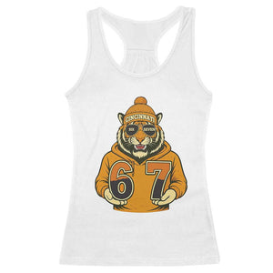 Six Seven Meme Tiger Football Fan Racerback Tank Top Gen Alpha Slang Gift TS12 White Print Your Wear