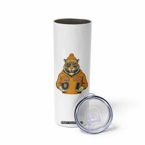Six Seven Meme Tiger Football Fan Skinny Tumbler Gen Alpha Slang Gift TS12 Print Your Wear