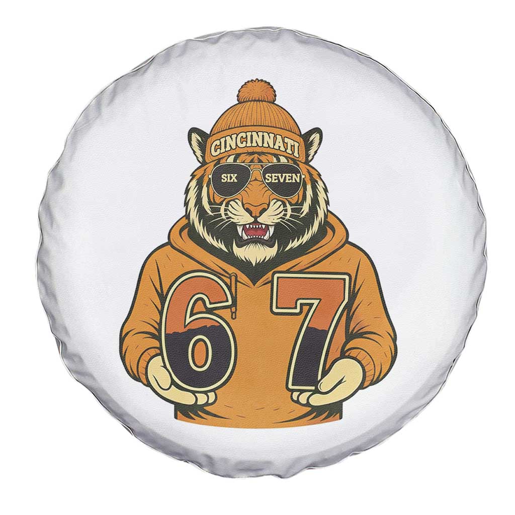 Six Seven Meme Tiger Football Fan Spare Tire Cover Gen Alpha Slang Gift TS12 Print Your Wear