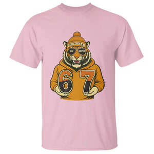 Six Seven Meme Tiger Football Fan T Shirt Gen Alpha Slang Gift TS12 Light Pink Print Your Wear