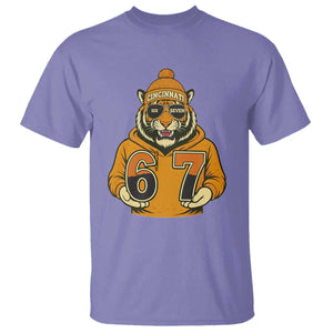 Six Seven Meme Tiger Football Fan T Shirt Gen Alpha Slang Gift TS12 Violet Print Your Wear