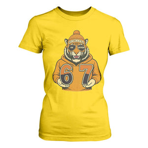 Six Seven Meme Tiger Football Fan T Shirt For Women Gen Alpha Slang Gift TS12 Daisy Print Your Wear