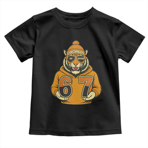 Six Seven Meme Tiger Football Fan Toddler T Shirt Gen Alpha Slang Gift TS12 Black Print Your Wear