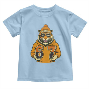 Six Seven Meme Tiger Football Fan Toddler T Shirt Gen Alpha Slang Gift TS12 Light Blue Print Your Wear