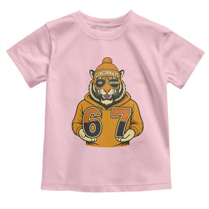 Six Seven Meme Tiger Football Fan Toddler T Shirt Gen Alpha Slang Gift TS12 Light Pink Print Your Wear