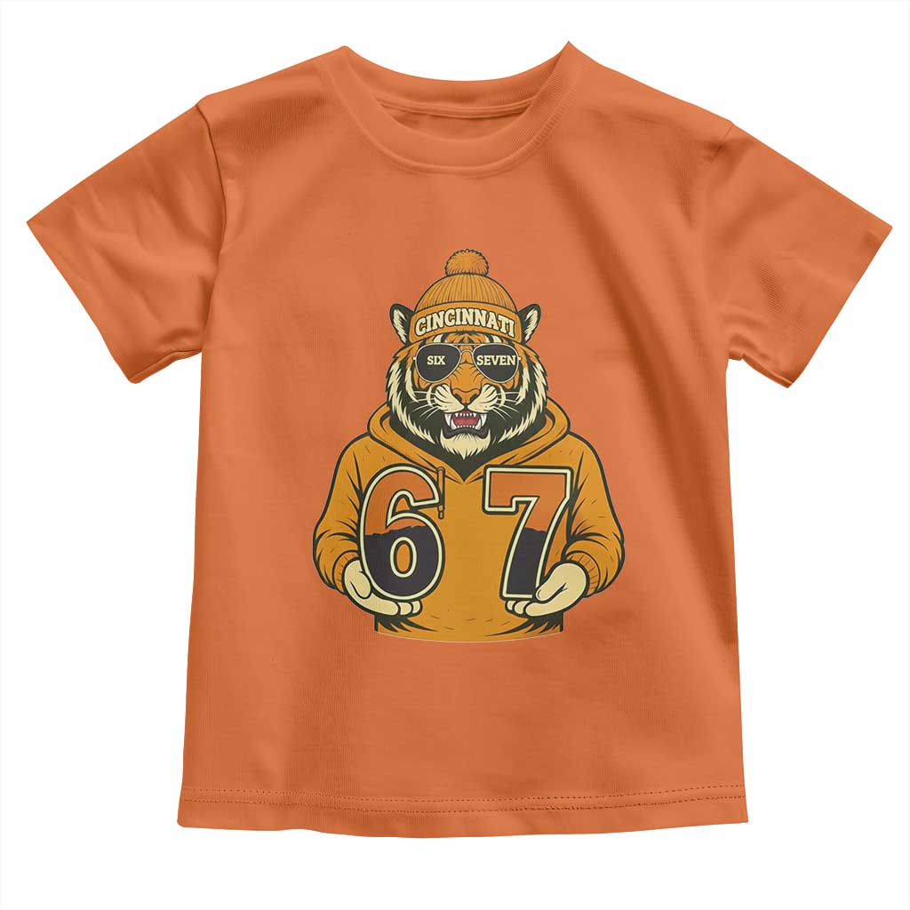 Six Seven Meme Tiger Football Fan Toddler T Shirt Gen Alpha Slang Gift TS12 Orange Print Your Wear