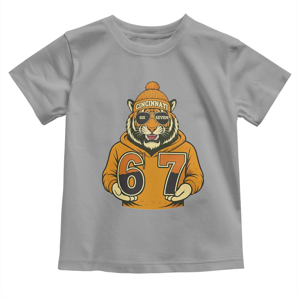 Six Seven Meme Tiger Football Fan Toddler T Shirt Gen Alpha Slang Gift TS12 Sport Gray Print Your Wear