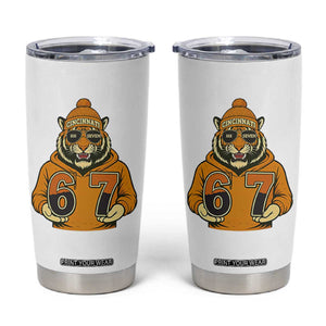Six Seven Meme Tiger Football Fan Tumbler Cup Gen Alpha Slang Gift TS12 White Print Your Wear