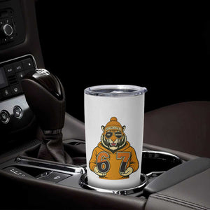Six Seven Meme Tiger Football Fan Tumbler Cup Gen Alpha Slang Gift TS12 Print Your Wear
