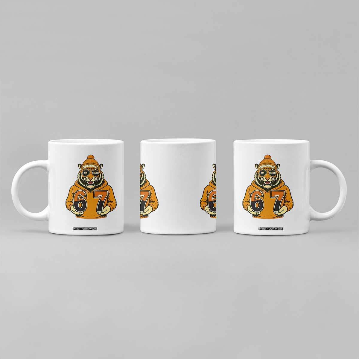 Six Seven Meme Tiger Football Fan Coffee Mug Gen Alpha Slang Gift TS12 Print Your Wear