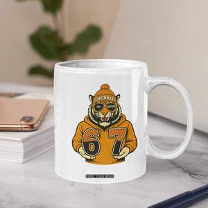 Six Seven Meme Tiger Football Fan Coffee Mug Gen Alpha Slang Gift TS12 Print Your Wear