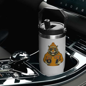 Six Seven Meme Tiger Football Fan Flip Straw Tumbler Gen Alpha Slang Gift TS12 Print Your Wear
