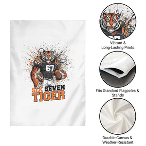 Six Seven Meme Tiger Football Garden Flag Funny Gen Z Alpha Gift TS12 Print Your Wear