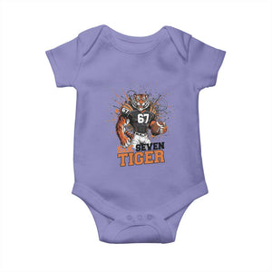 Six Seven Meme Tiger Football Baby Onesie Funny Gen Z Alpha Gift TS12 Violet Print Your Wear