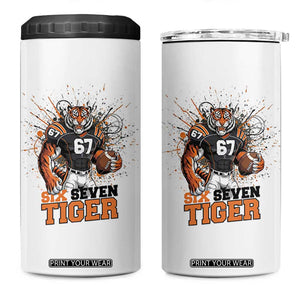 Six Seven Meme Tiger Football 4 in 1 Can Cooler Tumbler Funny Gen Z Alpha Gift TS12 One Size: 16 oz White Print Your Wear