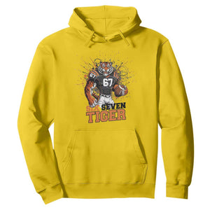 Six Seven Meme Tiger Football Hoodie Funny Gen Z Alpha Gift TS12 Daisy Print Your Wear