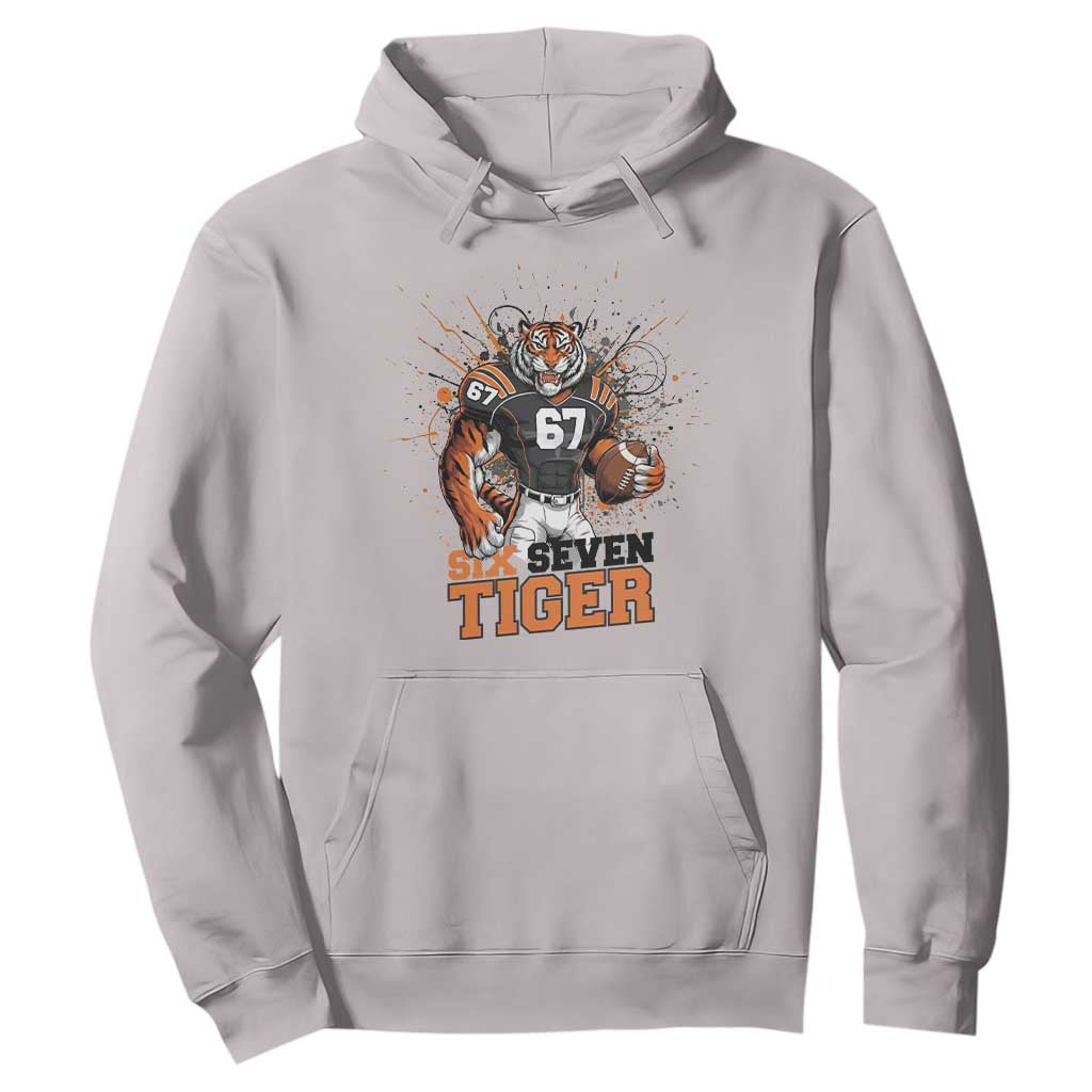 Six Seven Meme Tiger Football Hoodie Funny Gen Z Alpha Gift TS12 Ice Gray Print Your Wear