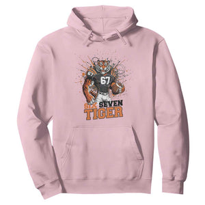 Six Seven Meme Tiger Football Hoodie Funny Gen Z Alpha Gift TS12 Light Pink Print Your Wear