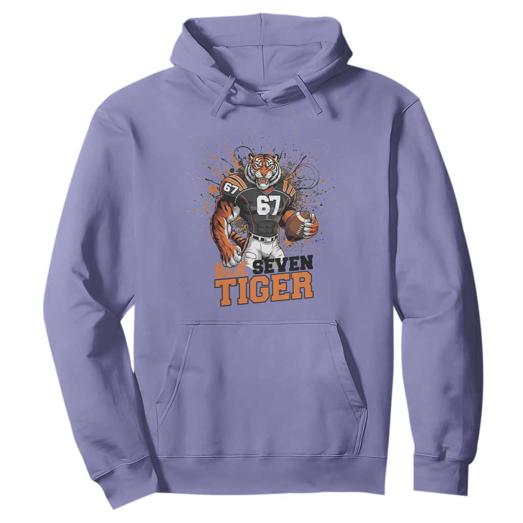 Six Seven Meme Tiger Football Hoodie Funny Gen Z Alpha Gift TS12 Violet Print Your Wear