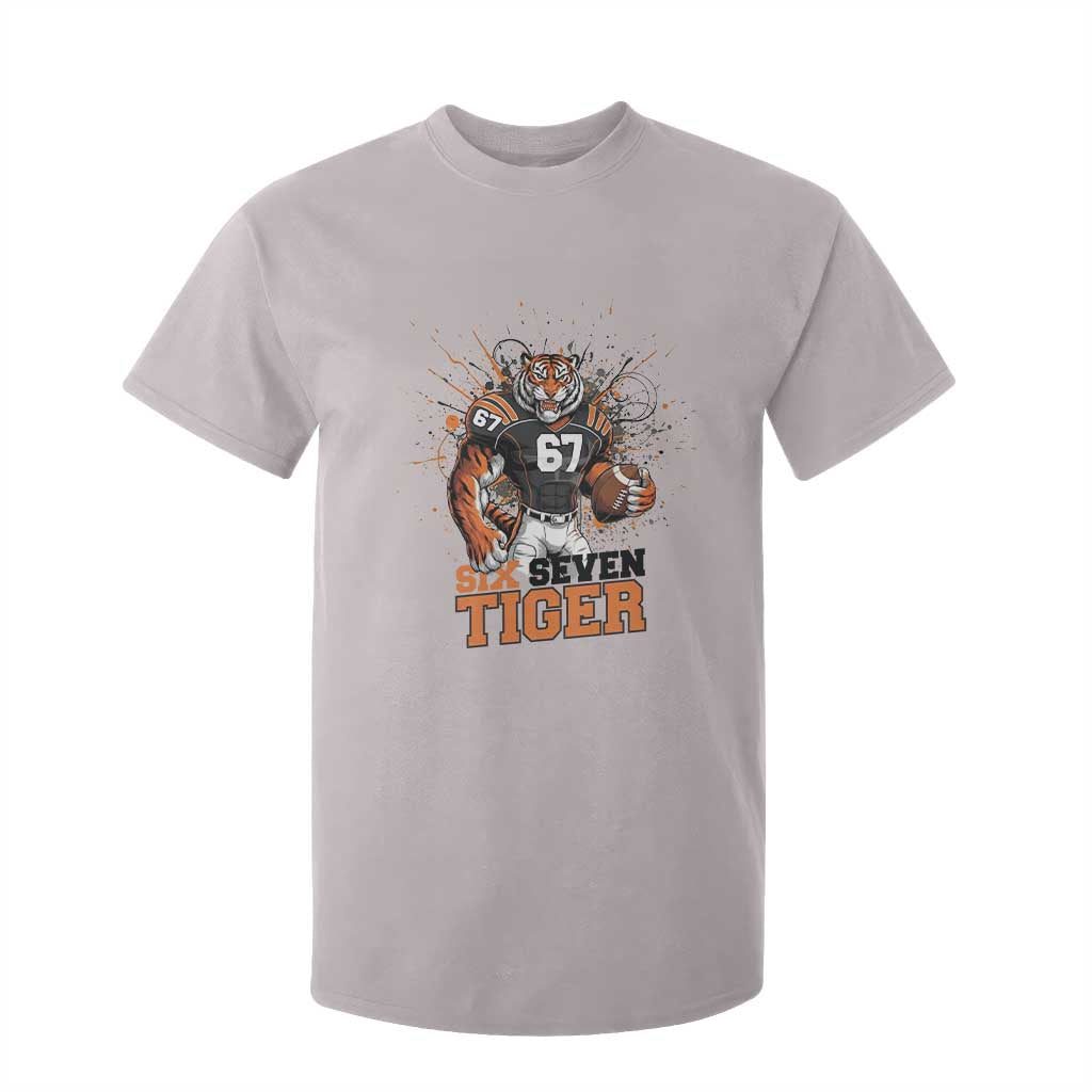 Six Seven Meme Tiger Football T Shirt For Kid Funny Gen Z Alpha Gift TS12 Ice Gray Print Your Wear