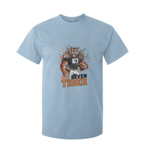 Six Seven Meme Tiger Football T Shirt For Kid Funny Gen Z Alpha Gift TS12 Light Blue Print Your Wear