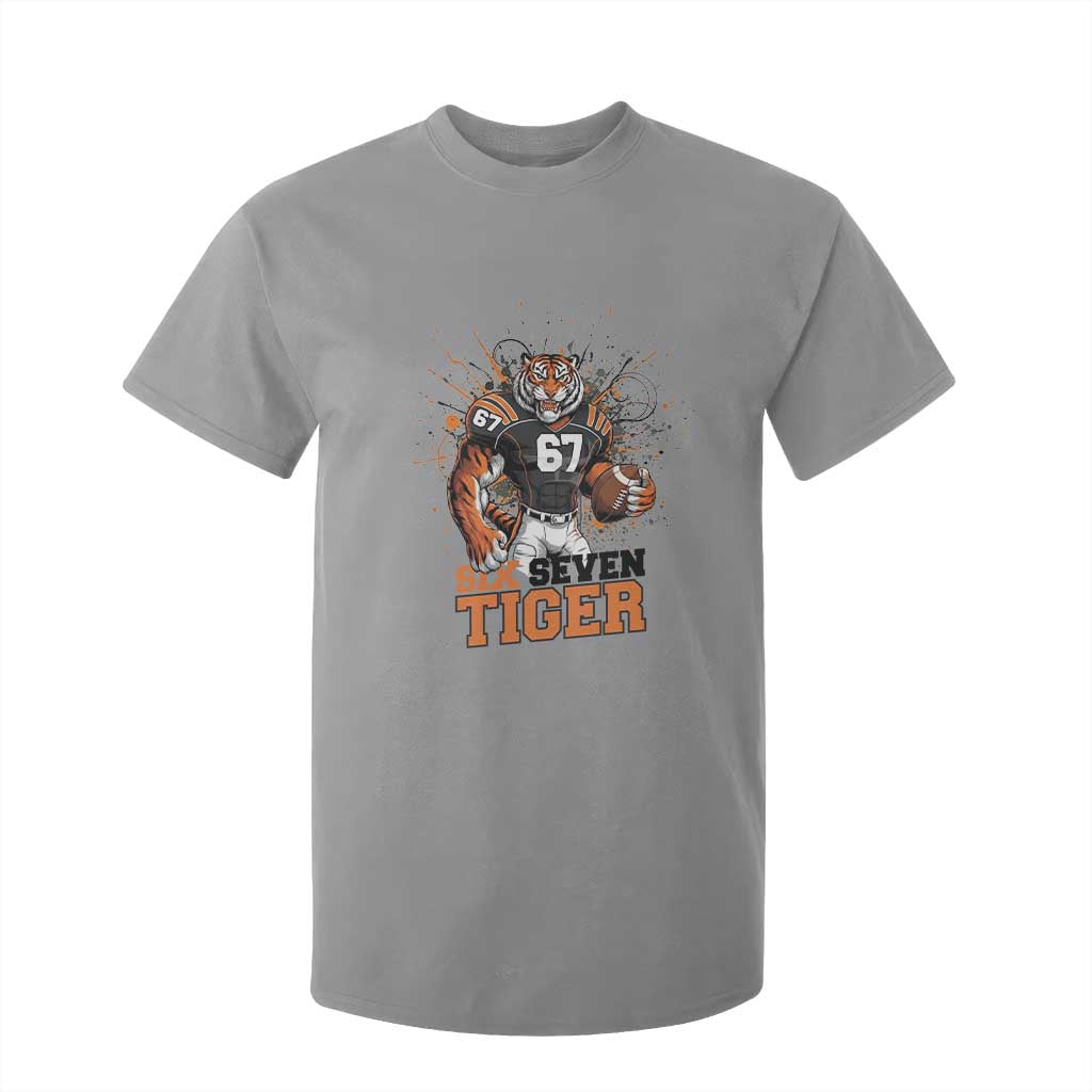 Six Seven Meme Tiger Football T Shirt For Kid Funny Gen Z Alpha Gift TS12 Sport Gray Print Your Wear