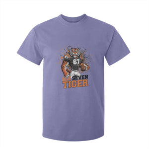 Six Seven Meme Tiger Football T Shirt For Kid Funny Gen Z Alpha Gift TS12 Violet Print Your Wear