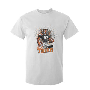 Six Seven Meme Tiger Football T Shirt For Kid Funny Gen Z Alpha Gift TS12 White Print Your Wear