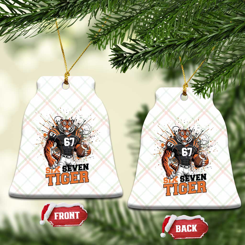 Six Seven Meme Tiger Football Ceramic Ornament Funny Gen Z Alpha Gift TS12 Print Your Wear